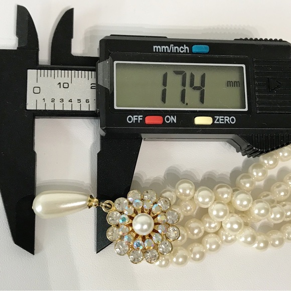 Vintage Signed 6mm Glass Faux Pearl Multi Strand Victorian Necklace Estate Pear - Picture 14 of 14